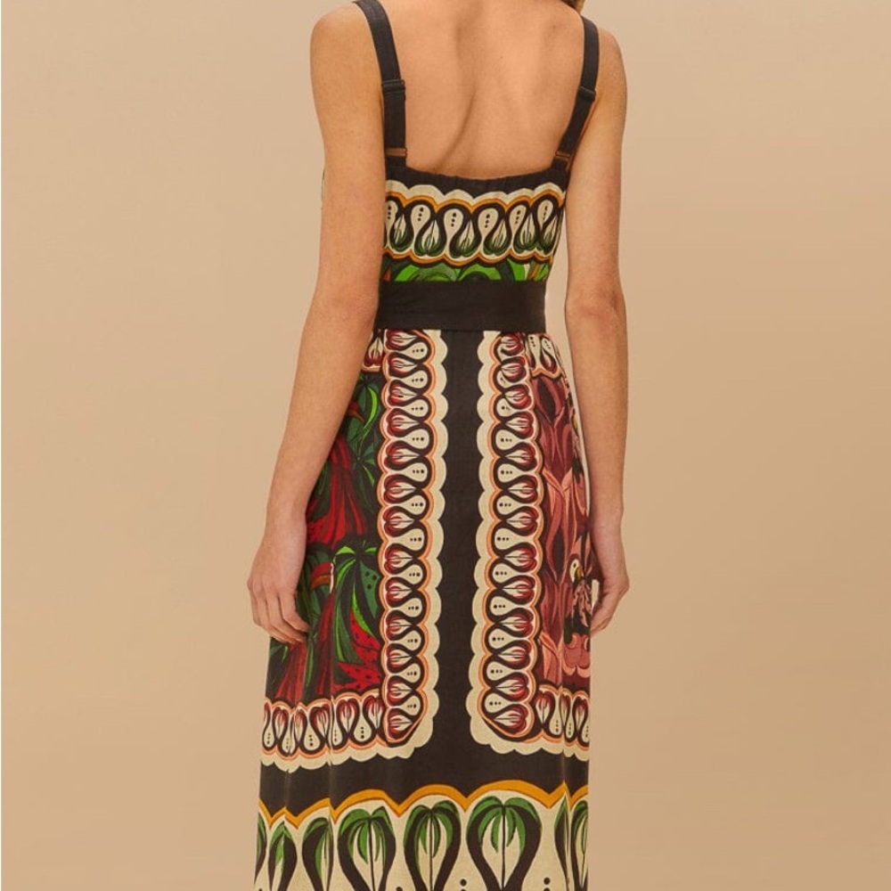 FARM Rio toucan Multicolor Maxi Dress with Black Sash - Picture 4 of 9